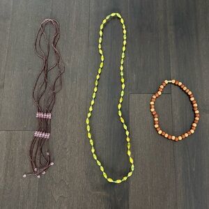 3pc Beaded Necklace Bundle Boho Hippie Festival